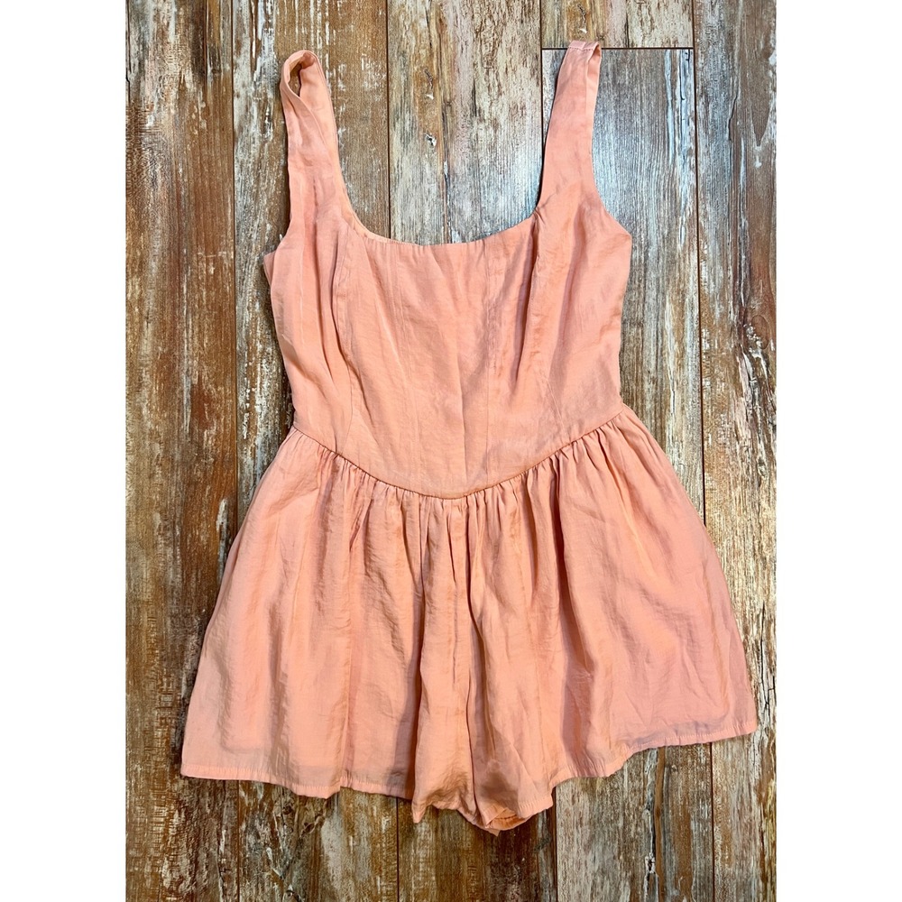 Princess Polly Peach Corset Bodice Sleeveless‎ Romper Size US 6 AU 10 Pink Mini